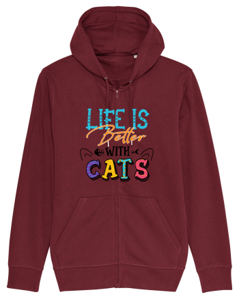 Life is better with cats Burgundy