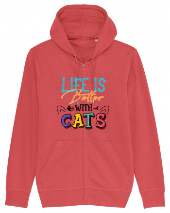 Life is better with cats Carmine Red