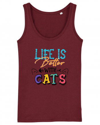 Life is better with cats Burgundy