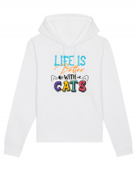 Life is better with cats Hanorac Unisex Drummer