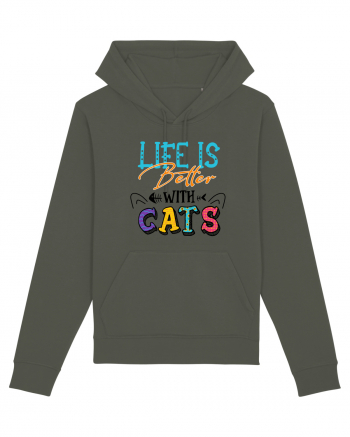 Life is better with cats Khaki