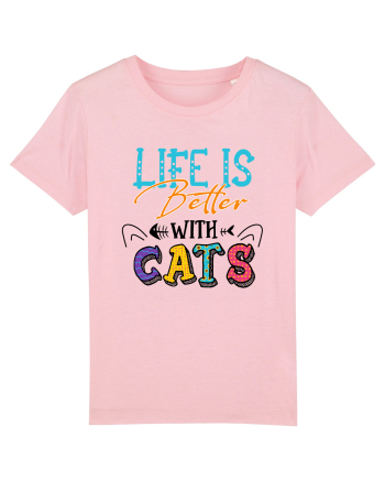 Life is better with cats Cotton Pink