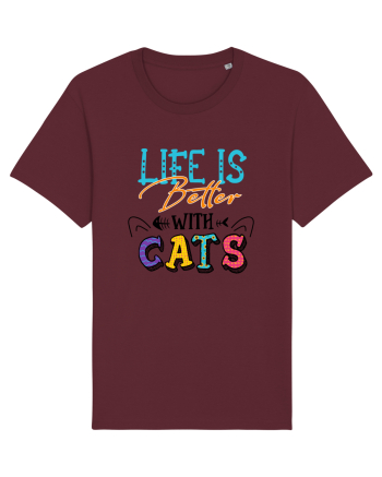 Life is better with cats Burgundy