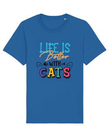 Life is better with cats Royal Blue