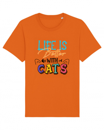Life is better with cats Bright Orange