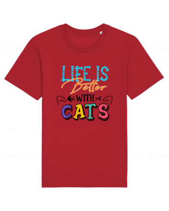 Life is better with cats Red