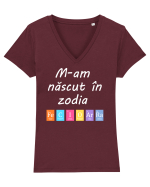 M-am născut în zodia Fecioară Tricou mânecă scurtă guler V Damă Evoker
