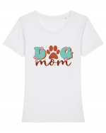 Dog Mom Tricou mânecă scurtă guler larg fitted Damă Expresser