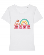 Fur Mama Tricou mânecă scurtă guler larg fitted Damă Expresser