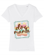 Dog Mama Tricou mânecă scurtă guler V Damă Evoker