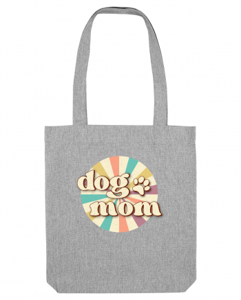 Dog Mom Retro Heather Grey