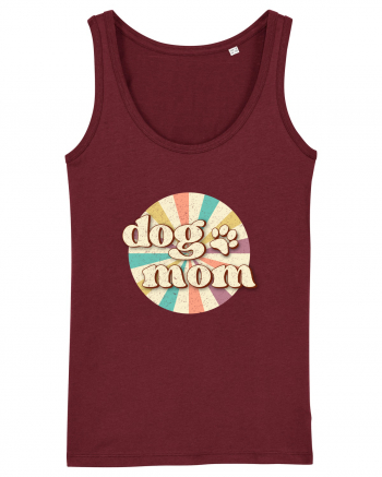 Dog Mom Retro Burgundy