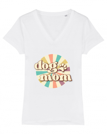 Dog Mom Retro White