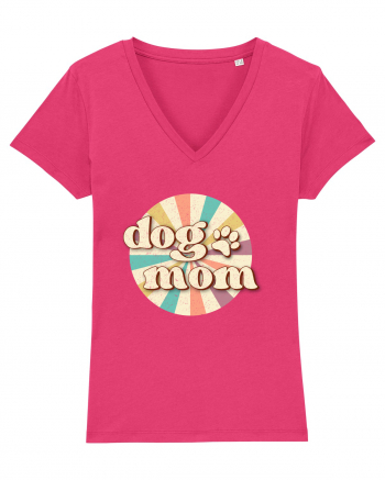 Dog Mom Retro Raspberry