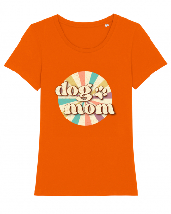 Dog Mom Retro Bright Orange