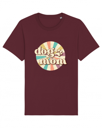 Dog Mom Retro Burgundy