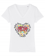 Mom Beautiful Sweet Brave Caring Loving Tricou mânecă scurtă guler V Damă Evoker