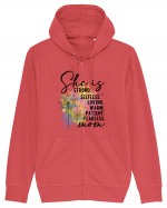 She is Strong Loving Warm Patient Fearless Mom Hanorac cu fermoar Unisex Connector