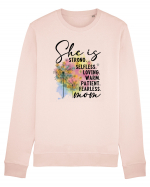 She is Strong Loving Warm Patient Fearless Mom Bluză mânecă lungă Unisex Rise