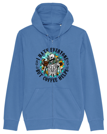 I Hate Everyone But Coffee Helps Bright Blue