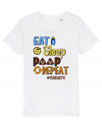 Eat Sleep Poop Repeat Tricou mânecă scurtă  Copii Mini Creator