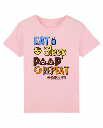 Eat Sleep Poop Repeat Cotton Pink