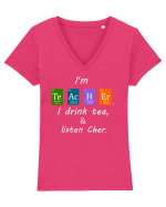 Teacher Tricou mânecă scurtă guler V Damă Evoker