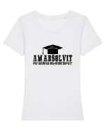 Am absolvit Pot acum sa ma-ntorc in pat? Tricou mânecă scurtă guler larg fitted Damă Expresser