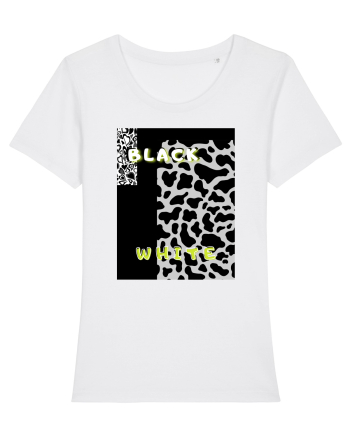 BLACK & WHITE PRINT White