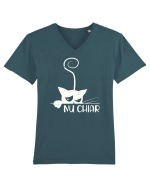 Nu chiar - alb Tricou mânecă scurtă guler V Bărbat Presenter