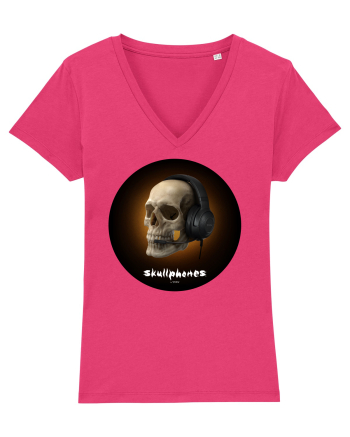 Craniu cu casti - skullphones 03 Raspberry