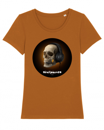 Craniu cu casti - skullphones 03 Roasted Orange