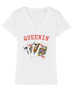 Queenin' Tricou mânecă scurtă guler V Damă Evoker