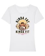 Un pic gras, un pic fit. Kinda fat kinda fit, well mostly fat Tricou mânecă scurtă guler larg fitted Damă Expresser