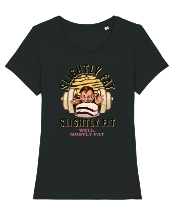 Un pic gras aproape fit. Tricou de mers la sală Black