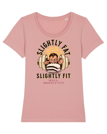 Un pic gras aproape fit. Tricou de mers la sală Canyon Pink