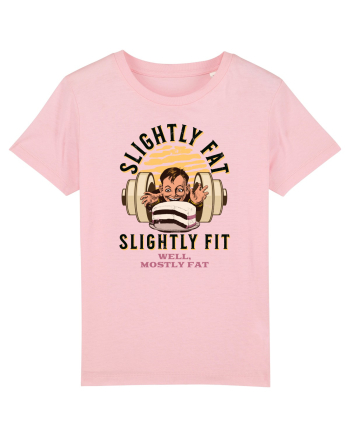 Un pic gras aproape fit. Tricou de mers la sală Cotton Pink