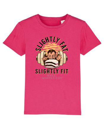 Un pic gras aproape fit. Tricou de mers la sală Raspberry