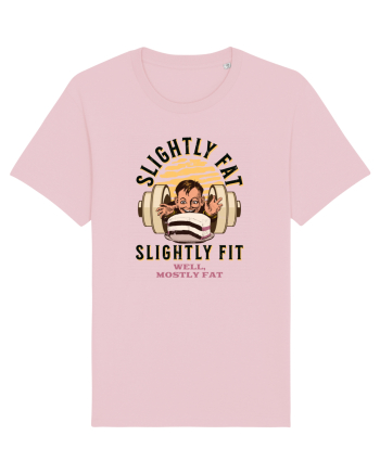 Un pic gras aproape fit. Tricou de mers la sală Cotton Pink