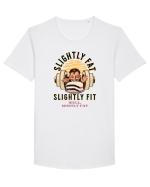 Un pic gras aproape fit. Tricou de mers la sală Tricou mânecă scurtă guler larg Bărbat Skater