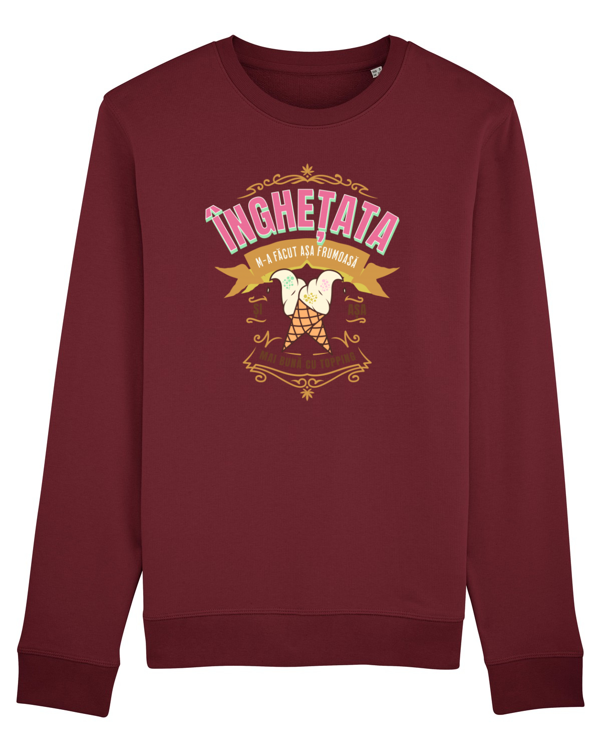 Bluză mânecă lungă Unisex Rise Burgundy