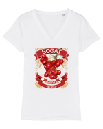 Bogat, Averea în Cireșe Tricou mânecă scurtă guler V Damă Evoker