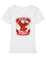 Bogat, Averea în Cireșe Tricou mânecă scurtă guler larg fitted Damă Expresser