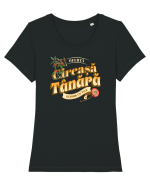 Cireașă tânăra, schimb cu vilă Tricou mânecă scurtă guler larg fitted Damă Expresser