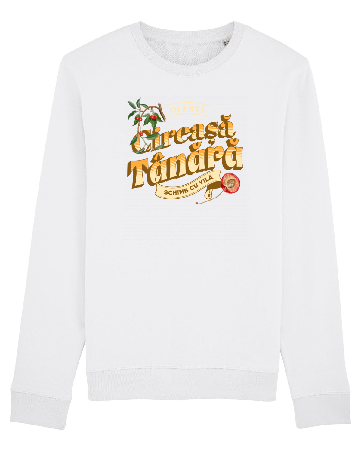 Bluză mânecă lungă Unisex Rise White