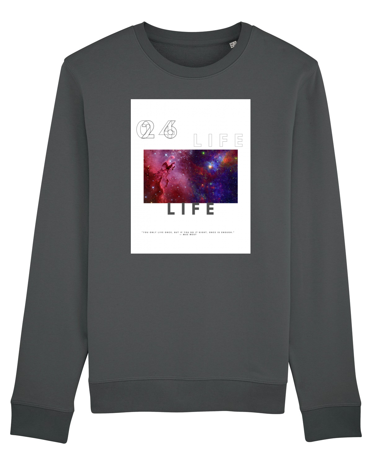 Bluză mânecă lungă Unisex Rise Anthracite