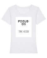 focus on the good Tricou mânecă scurtă guler larg fitted Damă Expresser