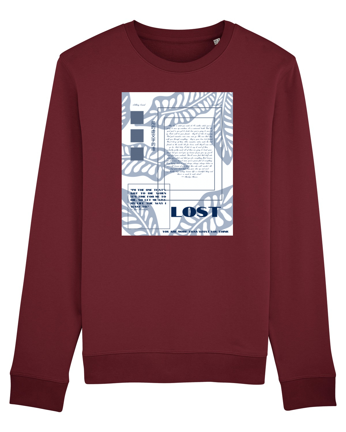 Bluză mânecă lungă Unisex Rise Burgundy