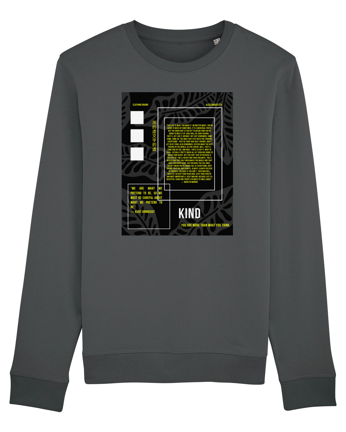 Bluză mânecă lungă Unisex Rise Anthracite