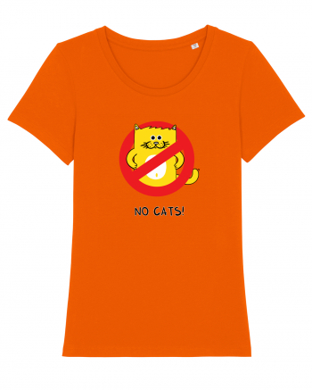 No Cats Bright Orange